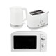 image 1 of Hamilton Beach Ella White Kettle, Toaster & Microwave Set
