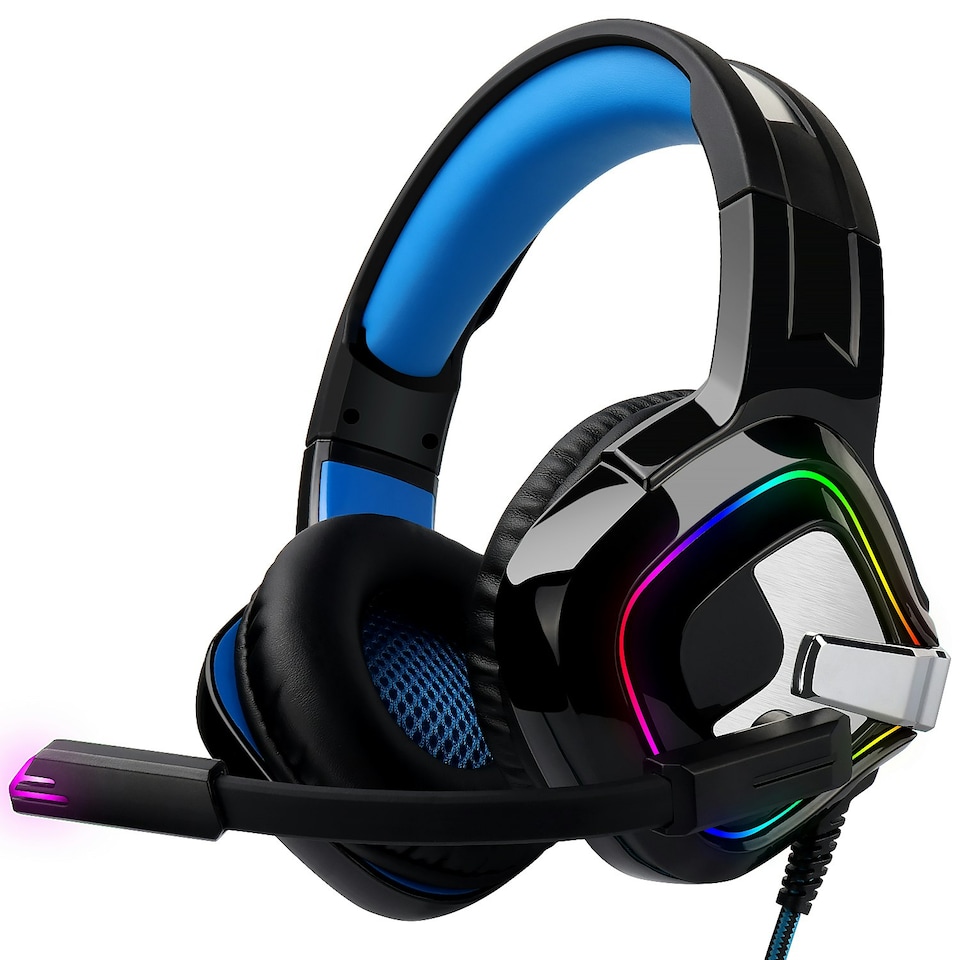 image 1 of Wired Gaming Headset for PC, PS4, PS5, XBOX, 3.5mm AUX with Microphone - August EPG100L Blue