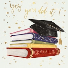 Words 'n' Wishes Traditional Congratulations on your Graduation Card, Graduation Card, Multi-Coloured 22 x 15.8 cms