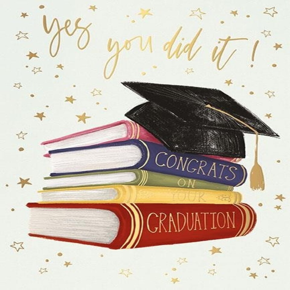 Words 'n' Wishes Traditional Congratulations on your Graduation Card, Graduation Card, Multi-Coloured 22 x 15.8 cms