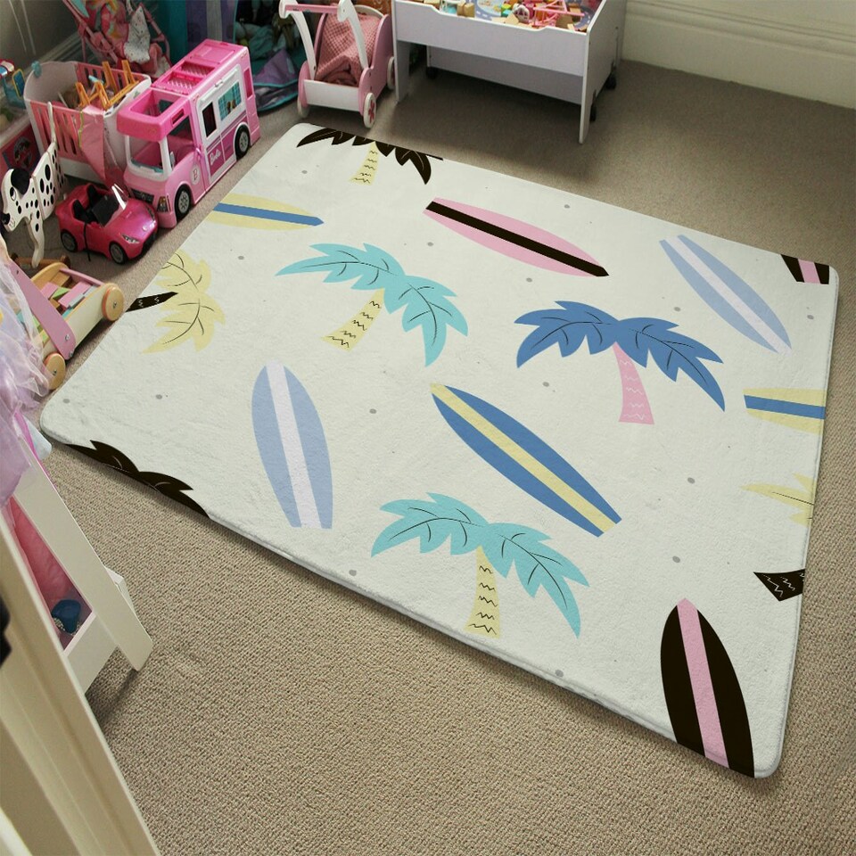 image 1 of Surf Boards & Palm Trees (Rug) Multi | XL: 160x230cm