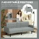 image 5 of HOMCOM Upholstered Sofa bed 3 Seater Home Theater with Storage Light Grey