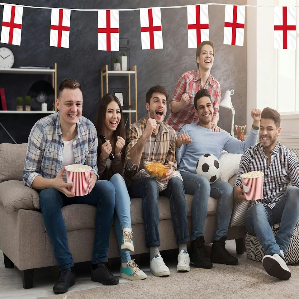 image 1 of England St George Flag Party Bunting 10m with 20 Flags