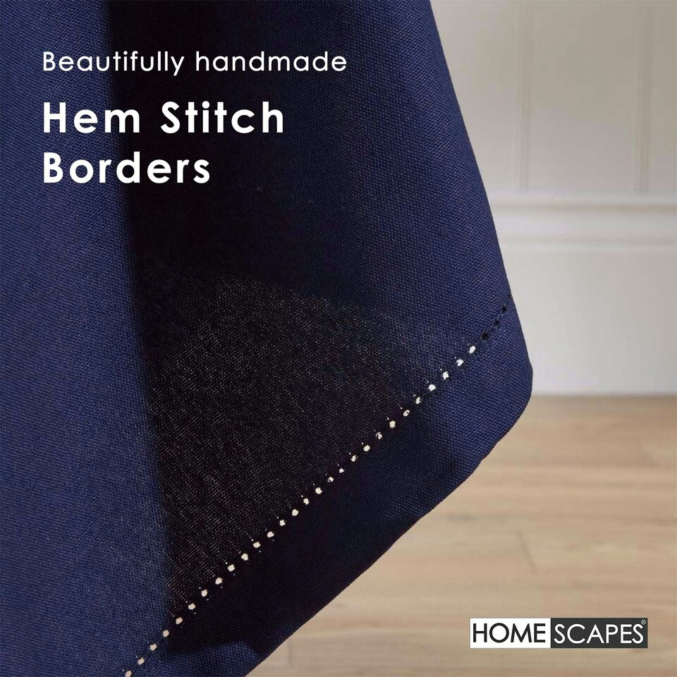 image 1 of Homescapes Navy Blue Tablecloth - 178 x 300 cm Blue