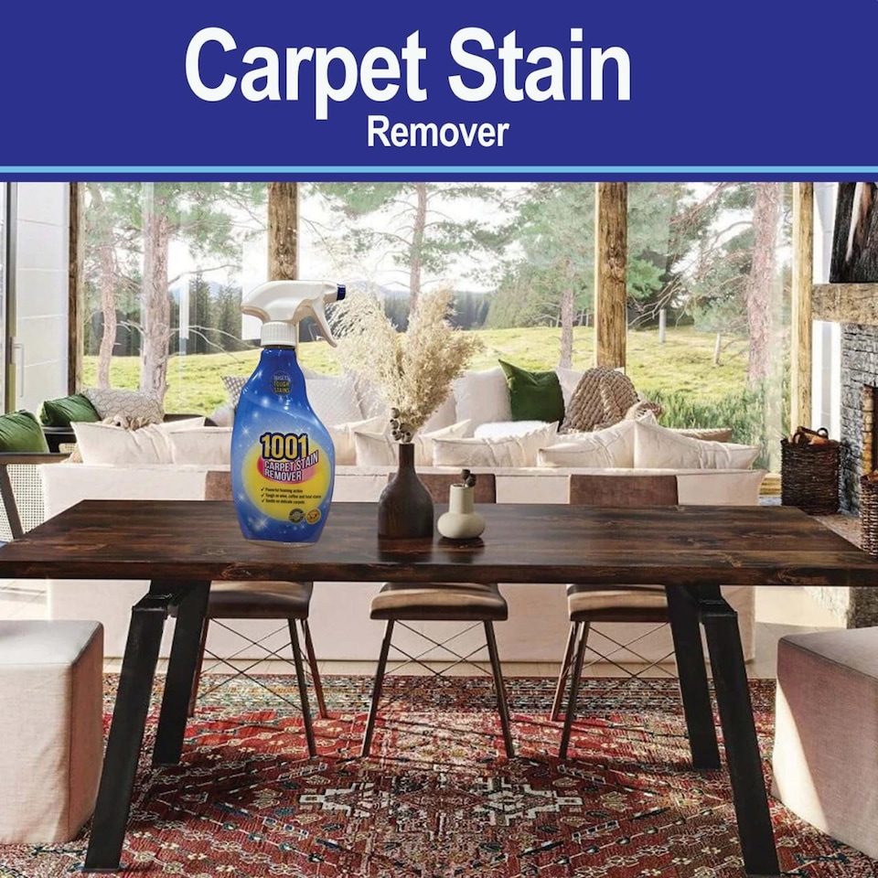 image 1 of 1001 Carpet and Pet Stain Remover Spray Set 500ml Gentle Deep-Cleaning for Rugs Upholstery and WoolSafe Floors