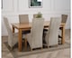 image 4 of Oslo 180 x 90 cm Large Oak Dining Table and 6 Lola Fabric Chairs | Grey | Grey