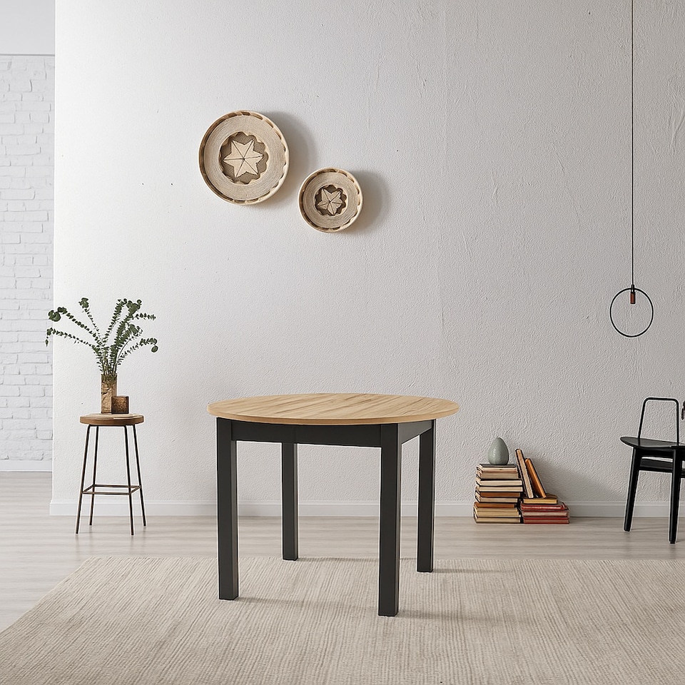 image 1 of Indus Dining Table Extendable Oval Top 4 to 12 Seater - Oak 2400x760mm