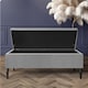 image 2 of 150cm Paris Plain Ottoman Storage Bench -Naples Shoes Bench with Black Turned Wooden Legs - Grey Upholstery Storage Footstool