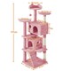 image 3 of Yaheetech 177 cm Cat Tree Tower with Condos and Scratching Posts Pink