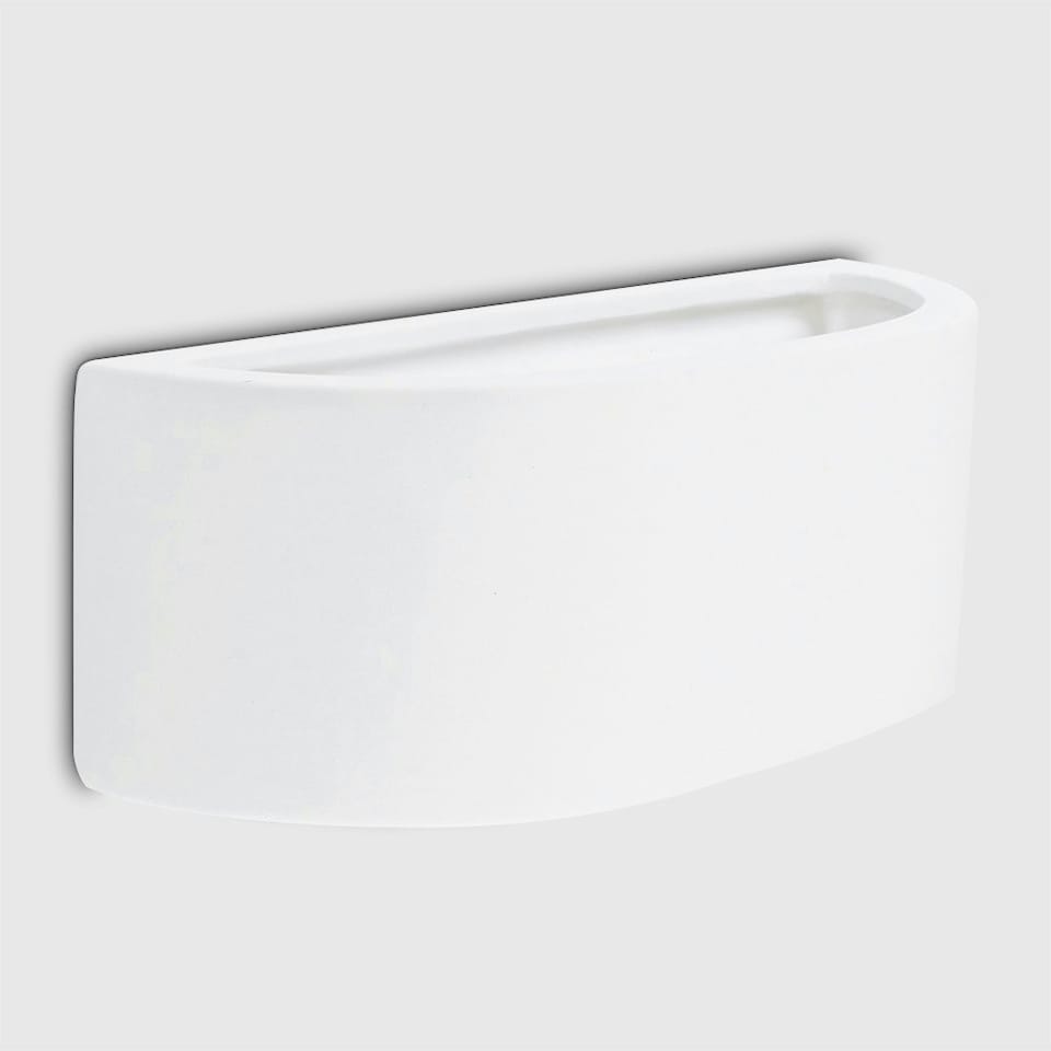 image 1 of ValueLights Pair Of Modern Planter Style White Ceramic Wall Lights | White