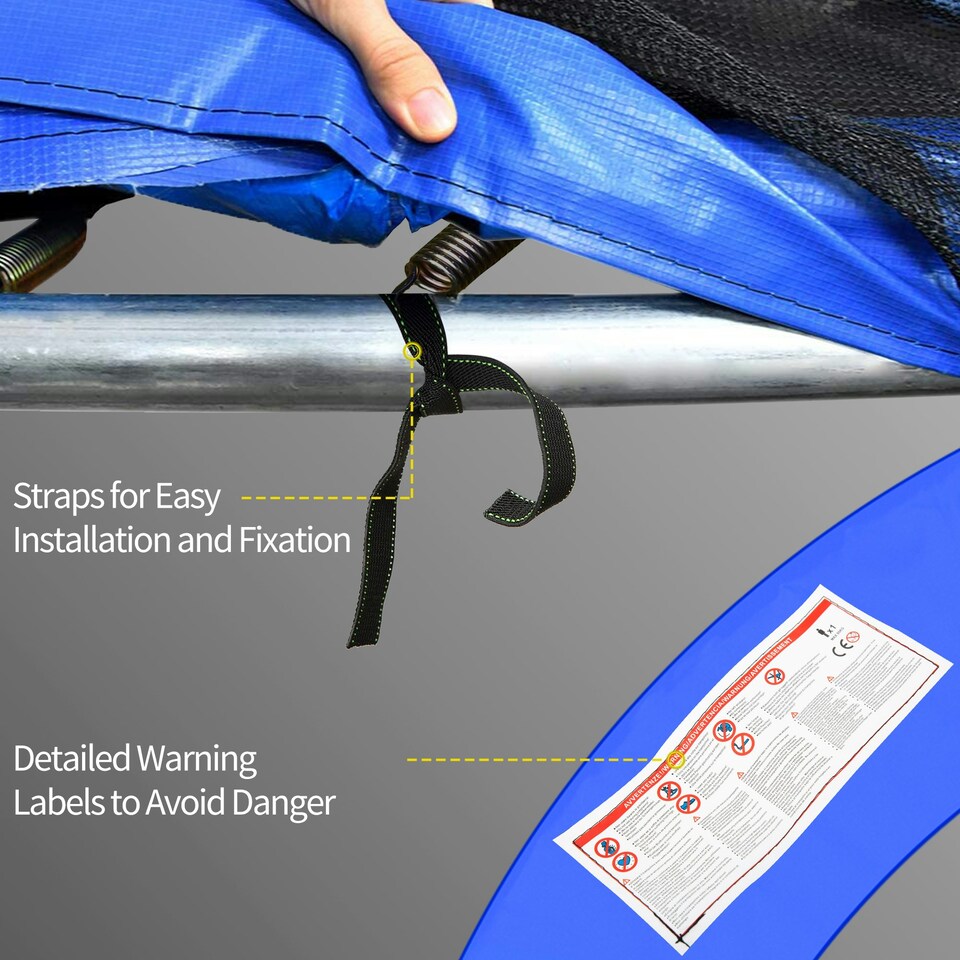 image 1 of HOMCOM 10ft Trampoline Accessories Surround Pad Spring Cover Padding Blue