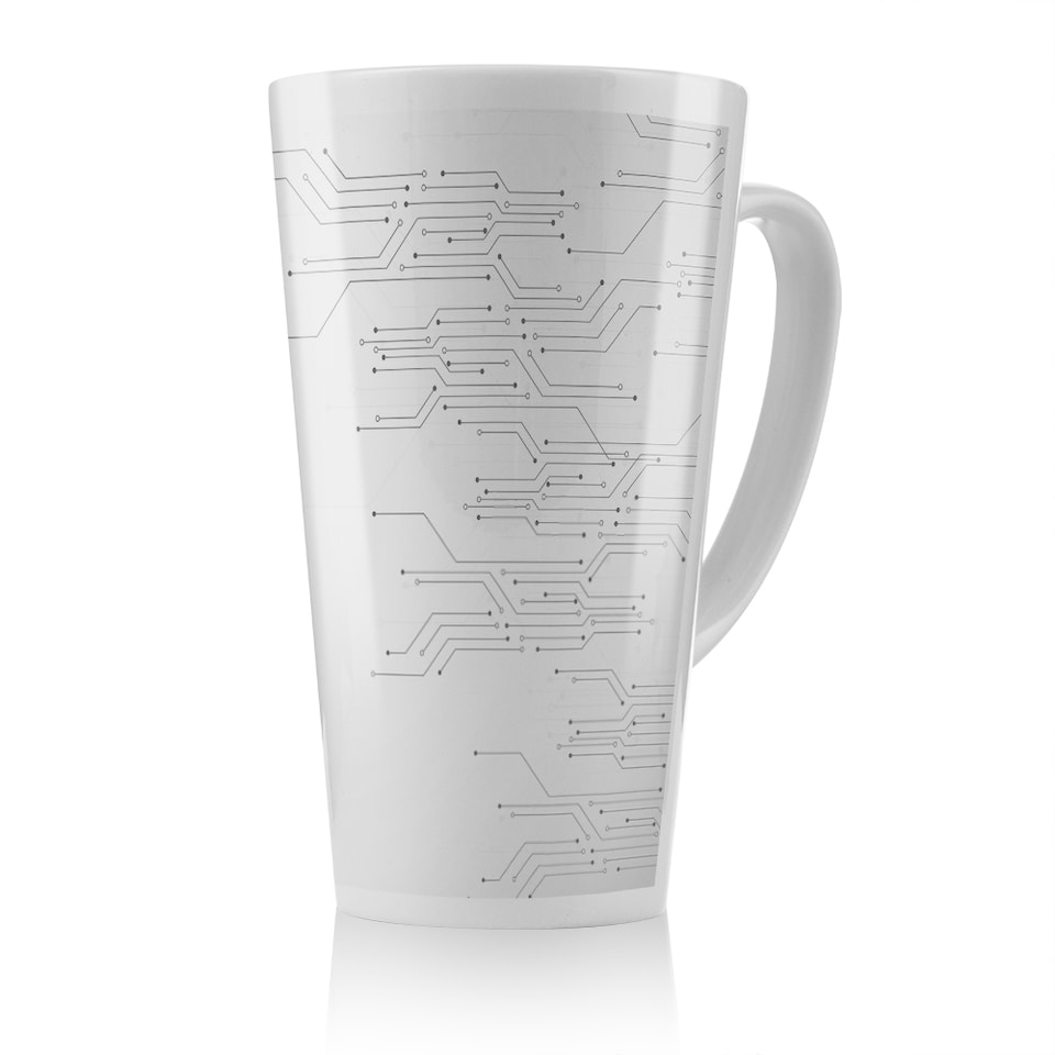 image 1 of Digital With Technology Circuit Board Latte Mug