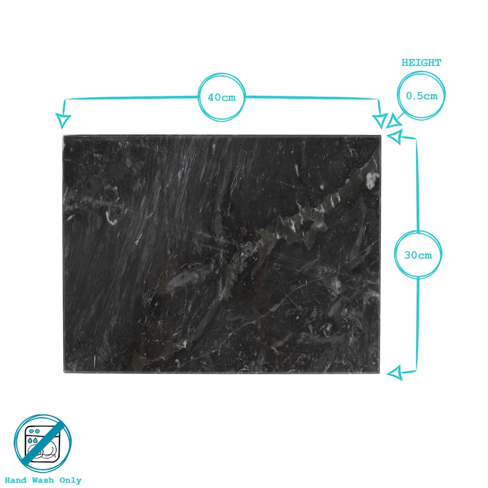 image 1 of Argon Tableware Rectangle Marble Chopping Board - 40cm x 30cm - White | White | White
