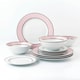 image 1 of 12pc Pink Star with Platinum Band Rim Dinner Set