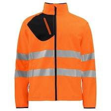 Projob Mens Hi-Vis Soft Shell Jacket - Orange/Black - M