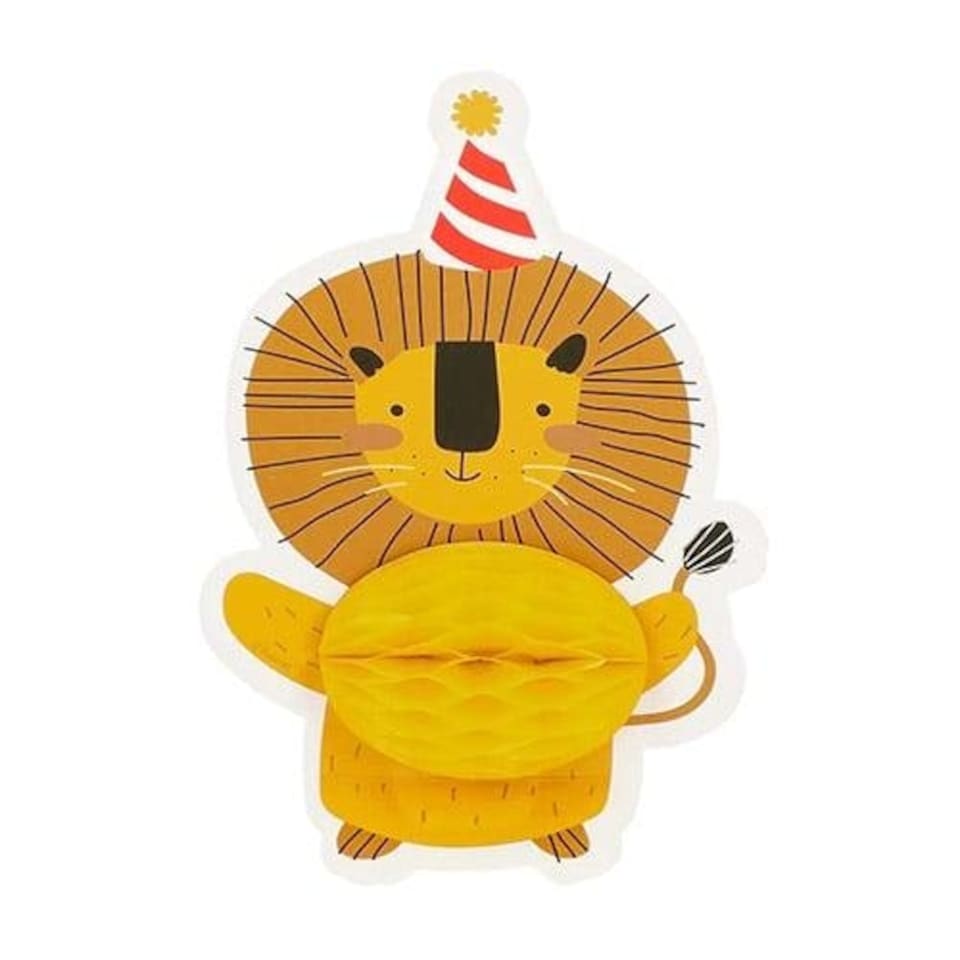 image 1 of Safari Animals Paper Honeycomb Table Decorations - Pack of 4