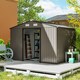 image 2 of Outsunny 9 x 6FT Galvanised Garden Storage Shed with Sliding Door, Brown