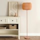 image 1 of ValueLights Bett Pink Floor Lamp with Pink Origami Drum Shade