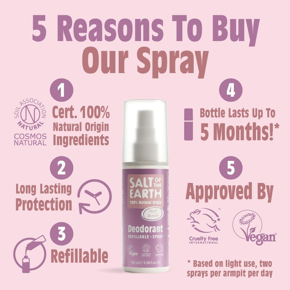 image 1 of Peony Blossom Natural Deodorant Spray 100ML