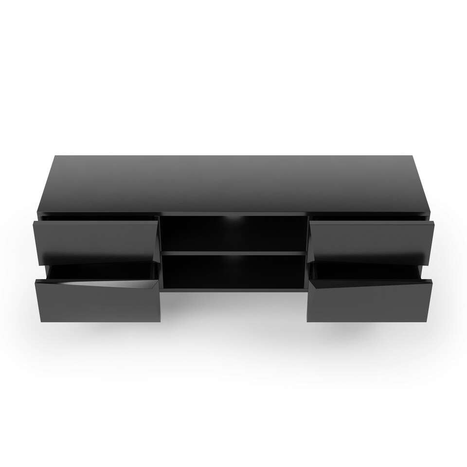 image 1 of Olympus TV-Stand with 4 Drawers Black Black | Black