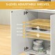 image 4 of HOMCOM Modern Sideboard Kitchen Storage Cabinet with 2 Drawers, White White