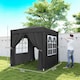 image 3 of Outsunny 2 x 2 m Garden Pop Up Gazebo, Wedding Party Tent Marquee, Water Resistant Awning Canopy with Sidewalls, Windows, Carry Bag, Black
