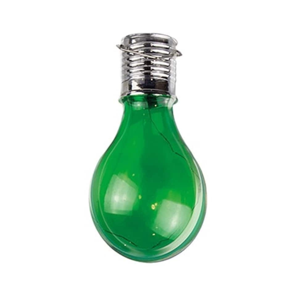 Green Garden Solar Powered LED Coloured Hanging Bulb Light