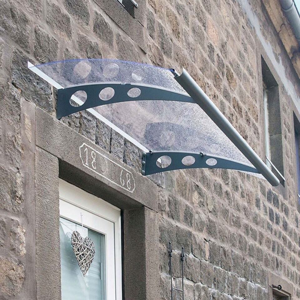 image 1 of Patio Cover Garamond Door Awning Canopy 1350 Clear - Polycarbonate - L135 x W90.5 x H18.5 cm - Grey | Grey