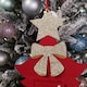 image 2 of 90cm Fabric Tree Shape Advent Calendar Christmas Decoration in Red