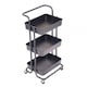 image 1 of Oypla 3 Tier Black Household Kitchen Bathroom Storage Trolley Cart Shelf Black