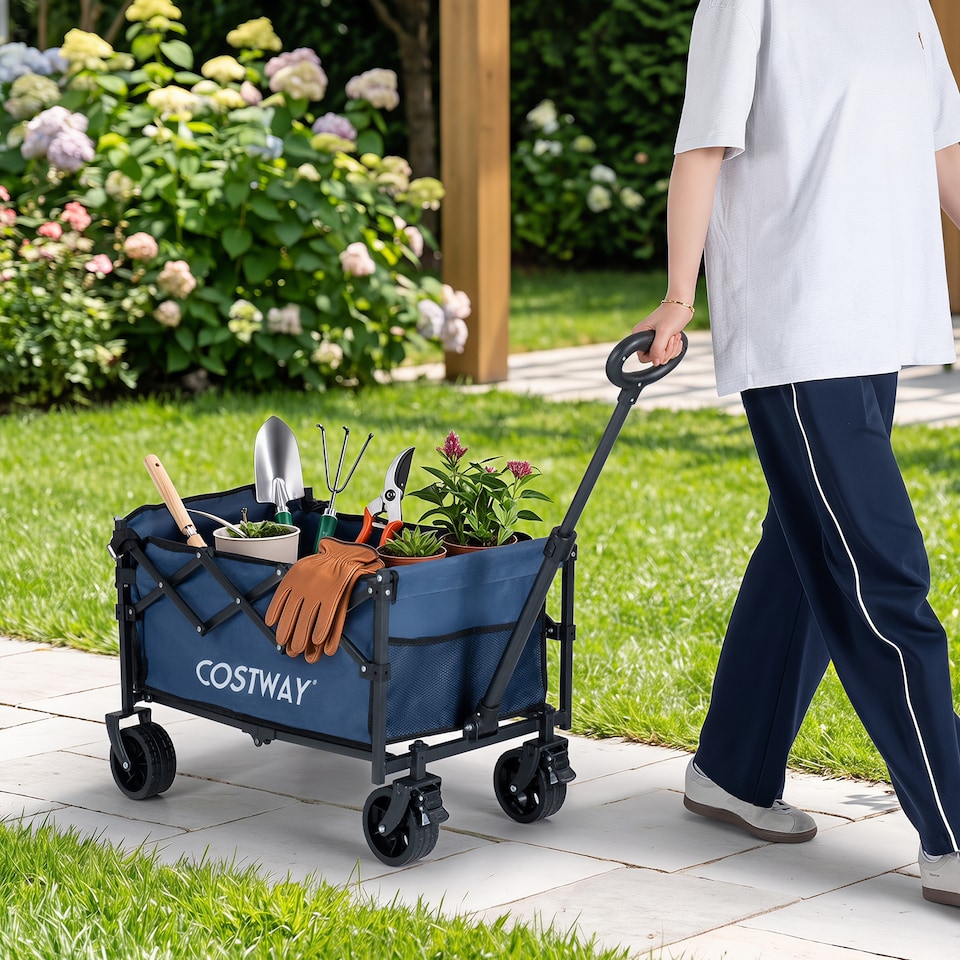 image 1 of Foldable Transport Trolley 63-92L with All-Terrain Wheels