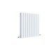 image 1 of Lucia Square Horizontal Double Panel Radiator, 600 x 586mm Satin White | White | Satin White | 1