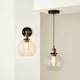 image 6 of ValueLights Industrial Style Black And Gold Wall Light With Tinted Glass Shade