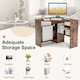 image 8 of COSTWAY Corner Desk Computer Table Workstation w/ Shelves Brown Brown