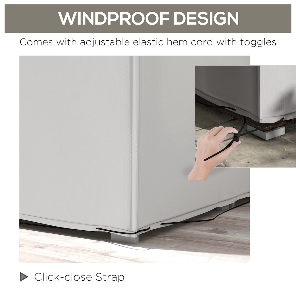 image 1 of Outsunny UV Rain Protective Cover For Garden Patio Wicker Rattan | Grey | Grey