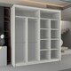 image 3 of Sleek Sliding Wardrobe 203cm with Curved Mirror Design | White, Black, Grey Finish White | White203cm 