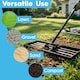 image 3 of Harbour Housewares Heavy Duty Steel Lawn Levelling Rake - 106 x 25cm - Wide Garden Leveling Tool Soil Spreader Landscaping Tool