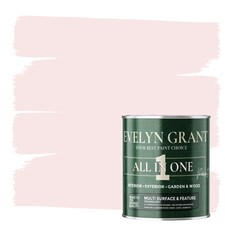 EVELYN GRANT All-in-One Paint & Primer - Multi-Surface for Walls, Wood, Interior & Exterior - Blush Pink - 5L - Matt
