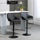 image 2 of HOMCOM Adjustable Bar Stools Set of 2, Swivel Barstool W/ Footrest Black