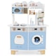 image 1 of COSTWAY Wooden Kids Kitchen Playset Pretend Play Kitchen With  Coffee Maker-Blue