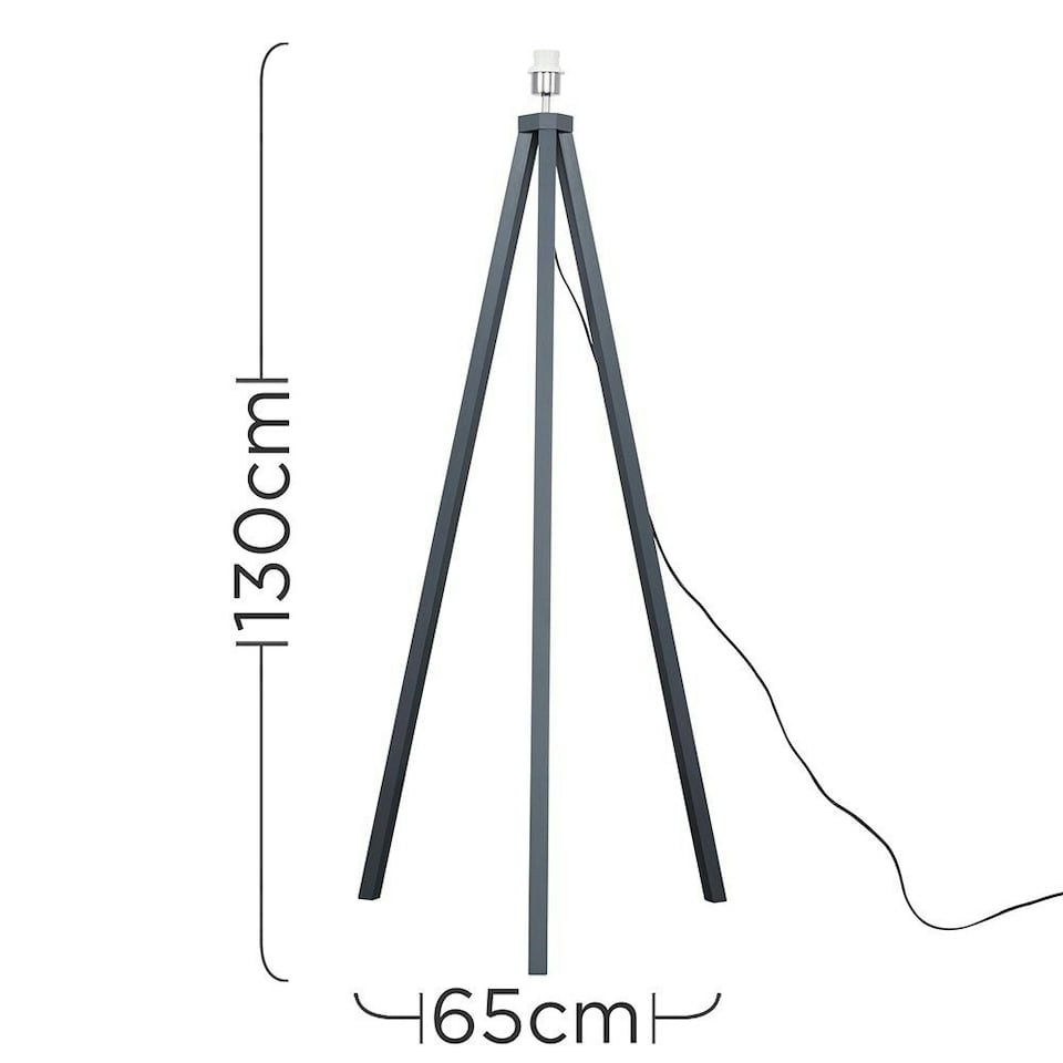 image 1 of ValueLights Modern Grey Wood Tripod Floor Lamp Base
