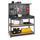 image 1 of COSTWAY Workbench Garage Worktable with Drawers-Black