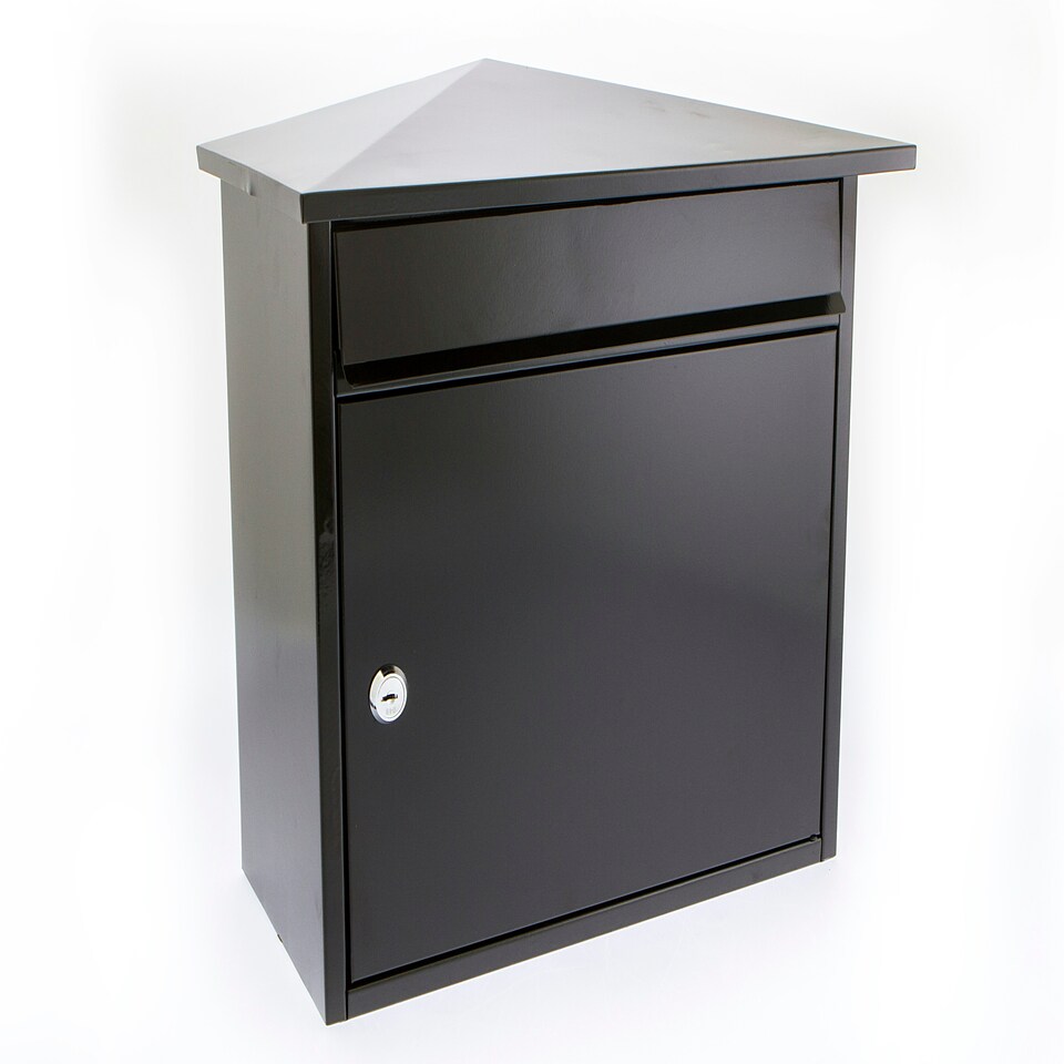 image 1 of Burg-Wachter Mersey Large Wall Mounted Galvanised Steel Post Box - 36x35x20cm Silver