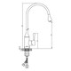 image 4 of Droplet Shape Spout Matte Black Kitchen Sink Mixer Faucet Tall Single Lever Tap