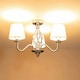 image 1 of ValueLights Memphis Traditional Silver Chrome 3 Light Ceiling Light Chandelier with Fabric Lampshades - Bulbs Included