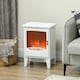 image 2 of HOMCOM Electric Fireplace Freestanding w/Realistic Flame Effect, White