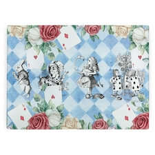 Alice's Adventures in Wonderland Large Smooth Glass Worktop Protector - Kitchen Chopping Board