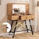 image 8 of COSTWAY 2-in-1 Vanity Desk Flip Top Vanity Table Natural