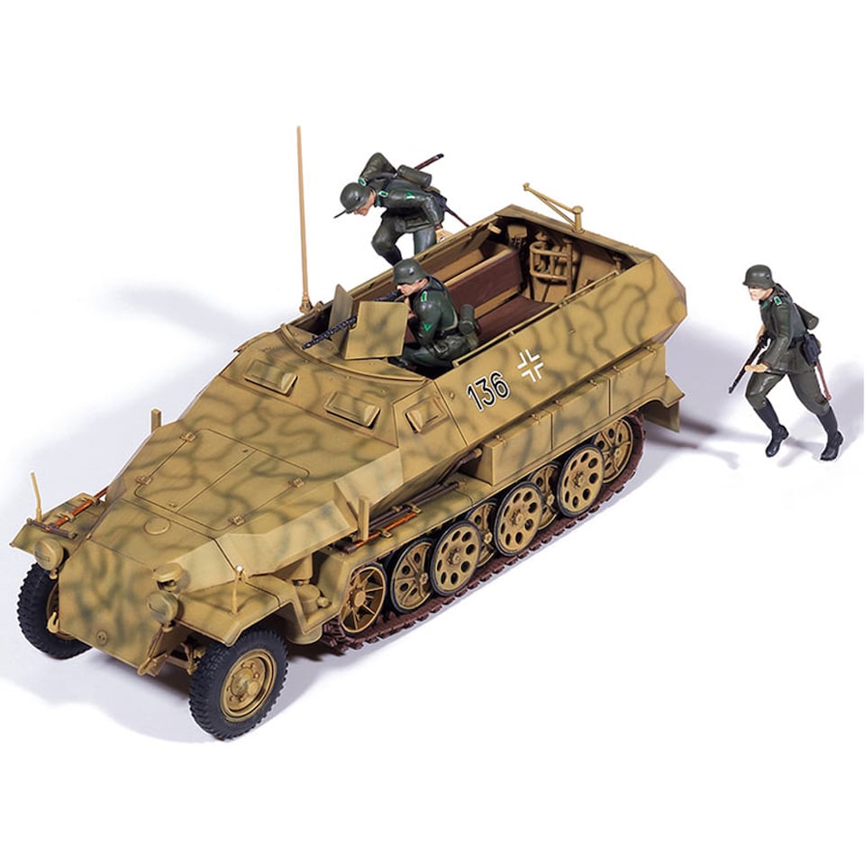 image 1 of Academy German Sd.Kfz.251-1 Ausf.C Half Track Military Model Kit Scale 1-35