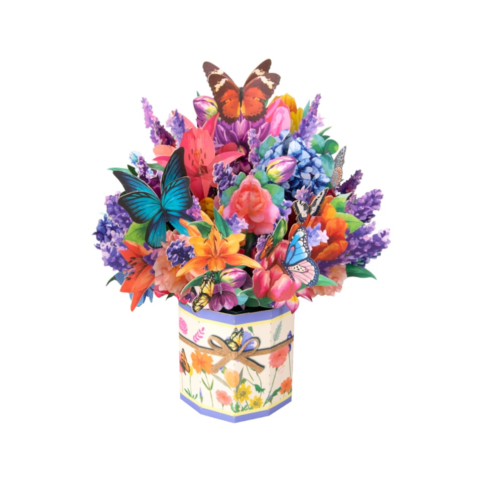 image 1 of A Bouquet of Joy Butterfly Bloom 3D Pop Up Greeting Card